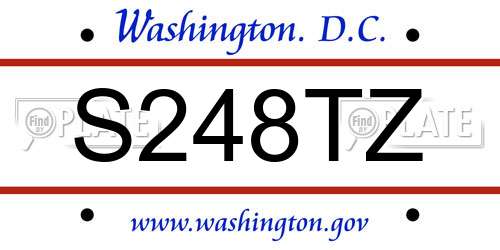 S248TZ District Of Columbia License Plate