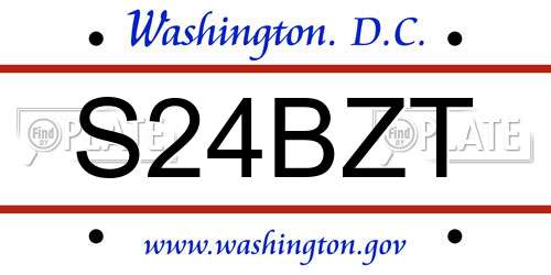 S24BZT District Of Columbia License Plate