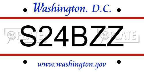 S24BZZ District Of Columbia License Plate
