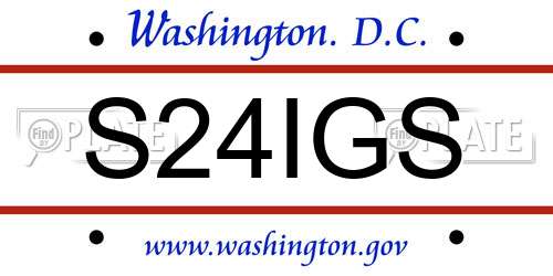 S24IGS District Of Columbia License Plate