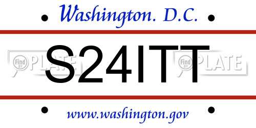 S24ITT District Of Columbia License Plate