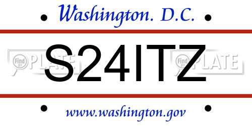 S24ITZ District Of Columbia License Plate