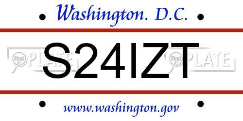 S24IZT District Of Columbia License Plate