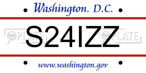 S24IZZ District Of Columbia License Plate