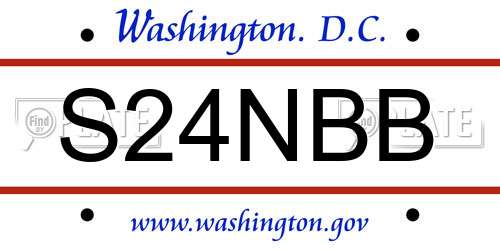 S24NBB District Of Columbia License Plate