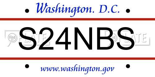S24NBS District Of Columbia License Plate