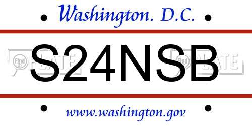 S24NSB District Of Columbia License Plate