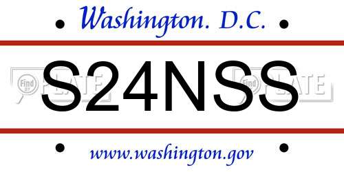 S24NSS District Of Columbia License Plate