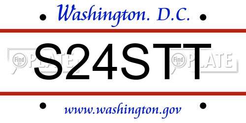 S24STT District Of Columbia License Plate
