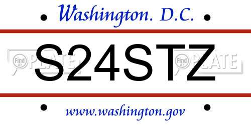 S24STZ District Of Columbia License Plate