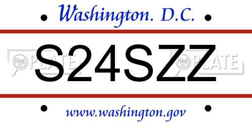 S24SZZ District Of Columbia License Plate