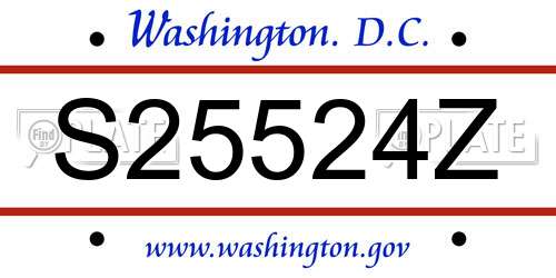 S25524Z District Of Columbia License Plate