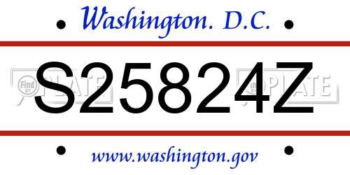 S25824Z District Of Columbia License Plate