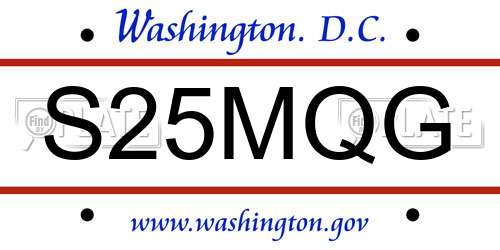 S25MQG District Of Columbia License Plate