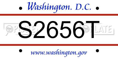 S2656T District Of Columbia License Plate