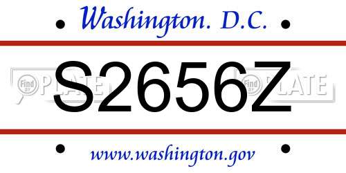 S2656Z District Of Columbia License Plate