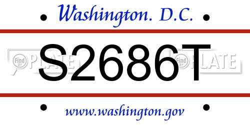 S2686T District Of Columbia License Plate