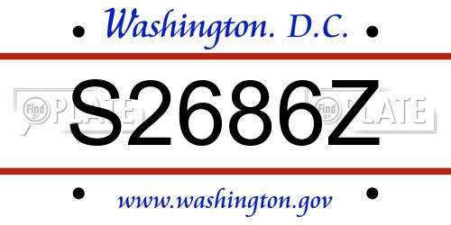 S2686Z District Of Columbia License Plate