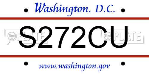 S272CU District Of Columbia License Plate
