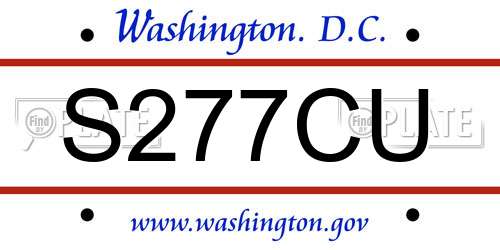 S277CU District Of Columbia License Plate