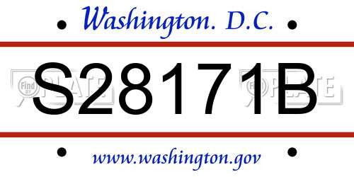 S28171B District Of Columbia License Plate