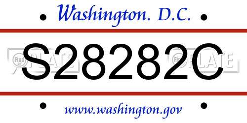 S28282C District Of Columbia License Plate