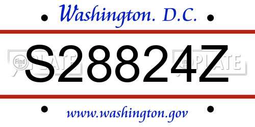 S28824Z District Of Columbia License Plate