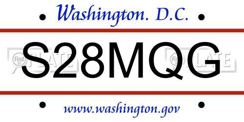 S28MQG District Of Columbia License Plate