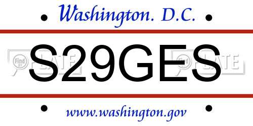 S29GES District Of Columbia License Plate