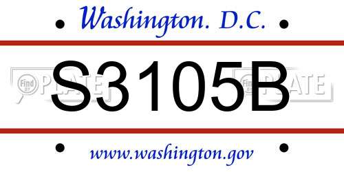S3105B District Of Columbia License Plate