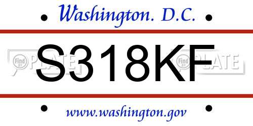 S318KF District Of Columbia License Plate