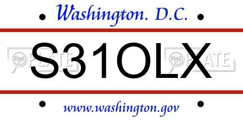 S31OLX District Of Columbia License Plate