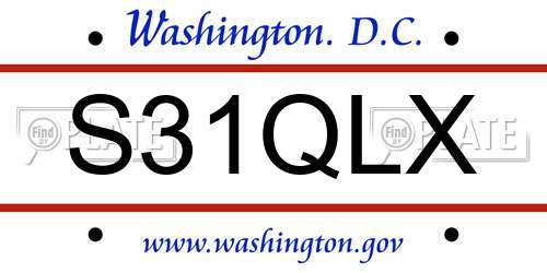 S31QLX District Of Columbia License Plate