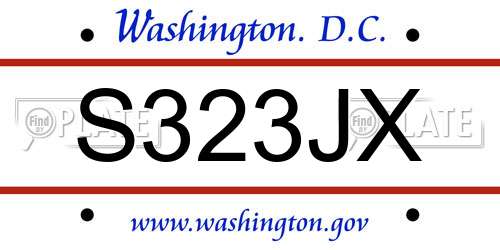 S323JX District Of Columbia License Plate