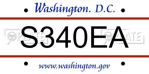 S340EA District Of Columbia License Plate