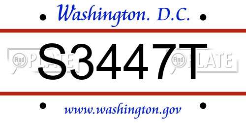 S3447T District Of Columbia License Plate