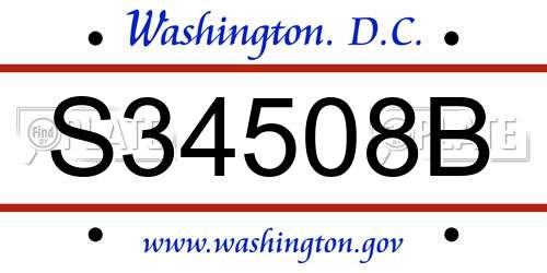 S34508B District Of Columbia License Plate