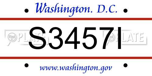 S3457I District Of Columbia License Plate