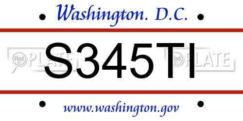S345TI District Of Columbia License Plate