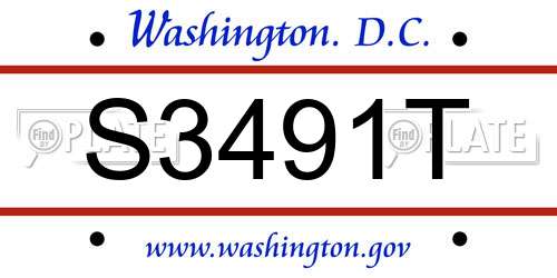 S3491T District Of Columbia License Plate