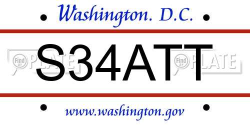 S34ATT District Of Columbia License Plate