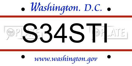 S34STI District Of Columbia License Plate