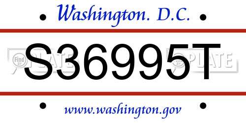 S36995T District Of Columbia License Plate