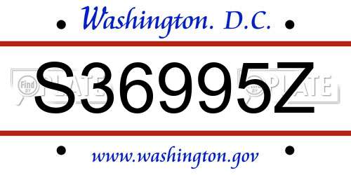 S36995Z District Of Columbia License Plate