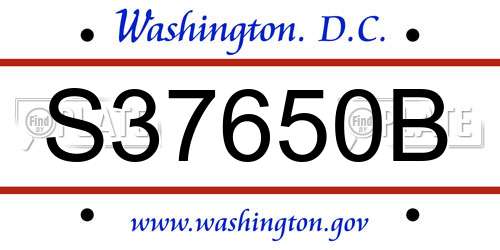 S37650B District Of Columbia License Plate