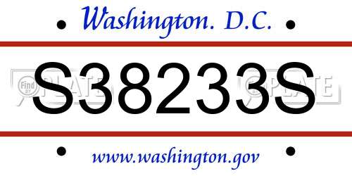 S38233S District Of Columbia License Plate