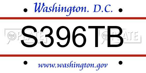 S396TB District Of Columbia License Plate