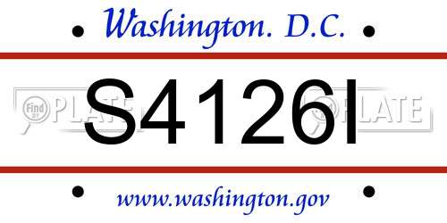 S4126I District Of Columbia License Plate