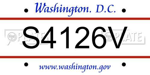 S4126V District Of Columbia License Plate