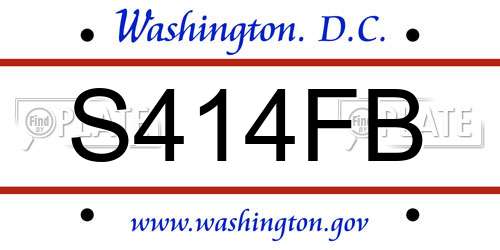 S414FB District Of Columbia License Plate